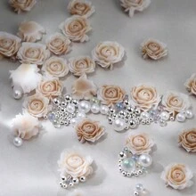 30个可爱雕刻玫瑰美甲装饰品，玫瑰花美甲配件，情人节美甲装饰，专业美甲用品 - 彩色 - 查看 5