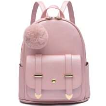 I IHAYNER Backpack Girls Womens Small PU Leather HairBall Backpacks Mini Purse For Women