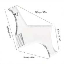 1pc Beard Shaping & Styling Tool With - Hypoallergenic Precision Edging & Line Up Guide For Symmetric Beard, Mustache, Goatee - Use With Razor, Electric Trimmer Or Clippers, No Power Needed - Durable, Easy To Clean - For Men - White - View 2