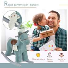 HOMCOM Baby Rocking Horses & Animals - Blue - View 9