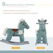 HOMCOM Baby Rocking Horses & Animals - Blue - View 3