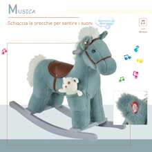 HOMCOM Baby Rocking Horses & Animals - Blue - View 6