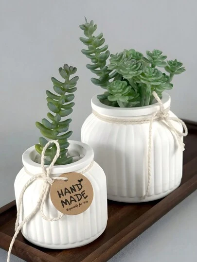 Molde de cemento a rayas de bricolaje, molde de fundición de hormigón para plantas suculentas, molde de yeso con tapa para caja de almacenamiento, molde de resina epoxi para gotas, molde de silicona para jarra de vela de aromaterapia