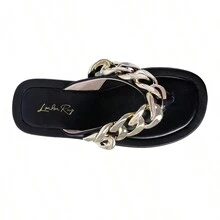 Zing Link Chain Thong Flats - Vàng - Xem 4