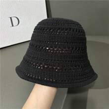 1 pezzo Cappello a secchiello traspirante da donna, Cappello a secchiello elegante di colore solido, adatto per l'uso quotidiano e lo shopping in primavera ed estate carino