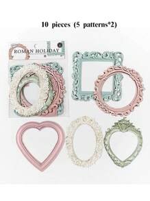 10pcs/Bag Vintage Hollowed Out & Relief Collage Card For Scrapbooking & Journaling, Romantic Encounter Series Back To School - Multicolor - View 11