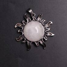 1 Pièce Collier Pendentif En Cristal Naturel En Forme De Soleil Pour Femmes Et Hommes, Pierre D'anniversaire Avec Cordon, Cadeau Spirituel Pour Noël Et Anniversaire, Carte Incluse