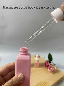 精油滴管瓶 30ml/50ml 移液器 1pc 化妆品样品香水液体容器带滴管，可重复使用，适用于身体按摩油，芳香疗法精油样品，旅行必需品，塑料瓶 - 粉色 - 查看 6