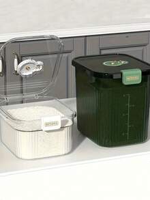 1pc Green Pet Food Storage Container, Sealed Dry Food Storage Box For Cats And Dogs, Home Use - Green - View 5