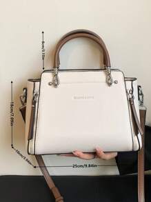 BELLEBORG Lychee Pattern Elegant Women's Handbag - White - View 10