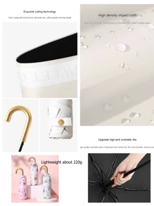 COMPACT Travel Umbrella - Lightweight Portable Mini Compact Umbrellas Windproof Small Parasol Umbrella Tiny Hook Design Perfect For Purse Women Kids - Multicolor - View 9