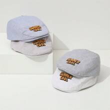 1-2岁婴儿棒球帽，春季时尚画家帽；2-3岁幼儿户外活动用简约前向贝雷帽，男童可调节遮阳帽；3-8岁女童户外遮阳帽，个性化儿童户外帽饰，春秋外出棒球帽 - 卡其色 - 查看 3