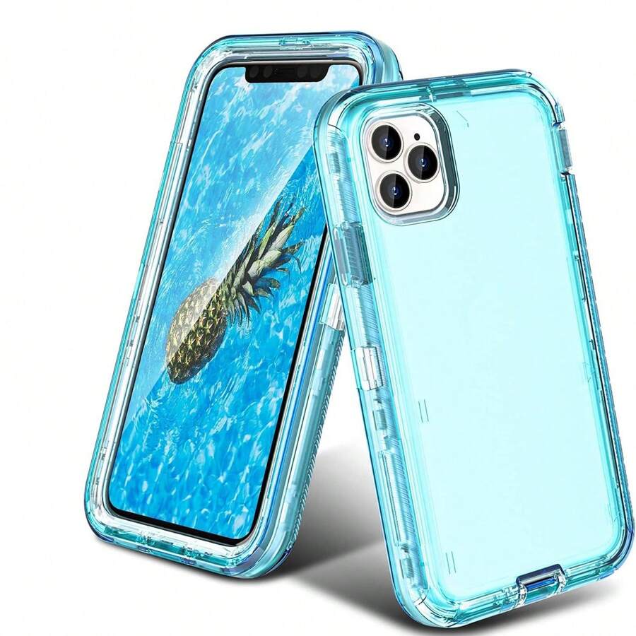 Funda de teléfono resistente de 3 en 1 de Apple, [protección contra caídas de grado 10 pies], funda de teléfono transparente resistente a golpes y caídas hecha de material mixto TPU+PC