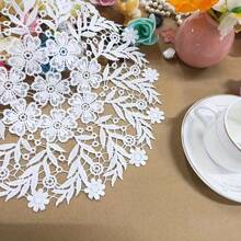 European Style Lace Round Coasters Bowl Mats Heat-Resistant Placemats Cloth Table Mats For Plate, Lamp, Flower Vase