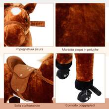 HOMCOM Baby Rocking Horses & Animals - Brown - View 8