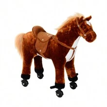 HOMCOM Baby Rocking Horses & Animals - Brown - View 2