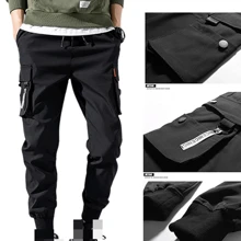 Pantalones Cargo Hip Hop Hombre Cargo Pantalones Streetwear Moda Pantalón Jogger Cargo Para Hombre Casual - Negro - Ver 1