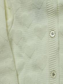 Casaquinho Tricot Bebê com detalhes Corações - Branco - Visão 2