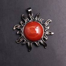 1 Pièce Collier Pendentif En Cristal Naturel En Forme De Soleil Pour Femmes Et Hommes, Pierre D'anniversaire Avec Cordon, Cadeau Spirituel Pour Noël Et Anniversaire, Carte Incluse