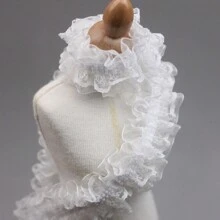 1入組-3號尺寸的縫紉補給品,彈性和雙層褶皺網眼花邊修飾,適用於衣服diy