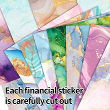 12 Sheets Marbled Single-Sided Colorful Cardstock Paper, Craft Card Making Paper Pack Scrapbooking Journal Supply Designer Art Paper Pad- Watercolored Pattern Single-Sided Colorful Paper For Scrapbook - Multicolor - View 2