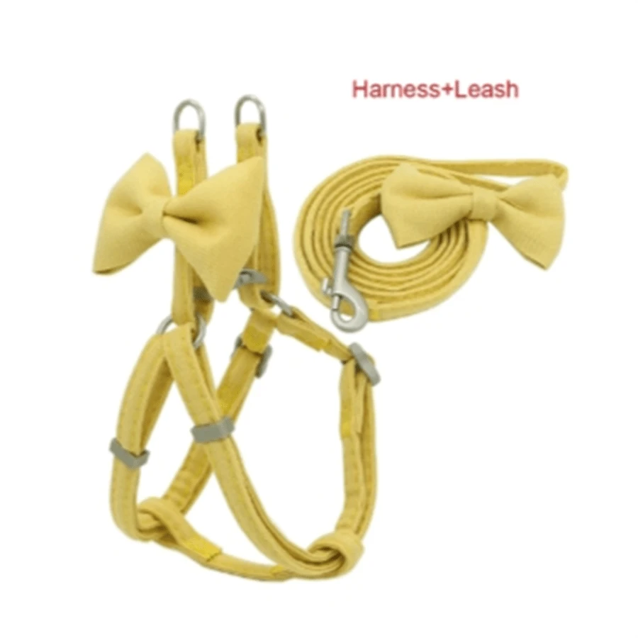 Adjustable Soft And Cute DoubleLayer Dog Leash And Collar Set With Cat