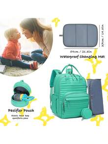 Sea Choice Baby Changing Bags Nappy Backpack Stylish Travel Backpack For Baby Care With Insulated Pockets Diaper Rucksack Changing Mat For Moms Dadslarge Capacity, Weekender Bag, Weekend Overnight Bag - Teal Blue - View 7