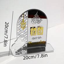 1入組穆倒數日曆,diy倒數日曆,家居裝飾,兒童禮品,亞克力製品 - 銀色 - 查看 3