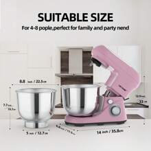 CHEFTRONIC Uk Stecker 1 Stück Standmixer, 5l Kippbarer Elektrischer Haushaltsstandmixer - 1300w 6+p Geschwindigkeit, Multifunktionaler Küchen Aufstandsmixer Mit Teighaken, Schneebesen, Lebensmittelrührer Und Butterrührer
