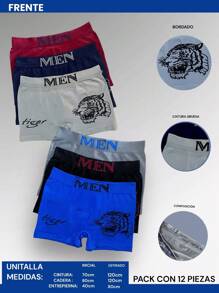 12 PIEZAS BÓXER CABALLERO MICROFIBRA - Negro - Ver 2