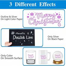 36/24/12/8pcs Color Flash Marker Double Line Contour Pen, Metal Flash Marker, Marker, 36/24/12/8 Colors, Oil-Based Waterproof Non-Erasable, Can Paint On Any Item. Suitable For School And Home Painting, Doodling, Marker Pens, DIY Art Craft, Gift Card Coloring, Holiday Gifts Back To School