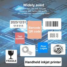 Mini Handheld Inkjet Printer For All Materials,With Quick-Drying Ink Cartridge, Portable Pocket Marking Device For DIY Printing/Label/Date/Barcode/Logo/Qrcode/Batch Number/Image - Black - View 5