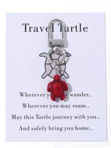 Travel Turtle Shaped Keychain With Small Bag And Card, A Gift For Traveling Friends Car Accessories Bag Charm School Cute Goth Y2k Christmas - Turtle - View 16