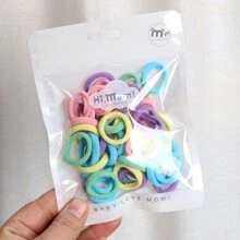 100pcs/Pack Random Delivery Cute Cartoon Style Elastic Hair Ties, Hair Bands
