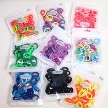 100pcs/Pack Random Delivery Cute Cartoon Style Elastic Hair Ties, Hair Bands