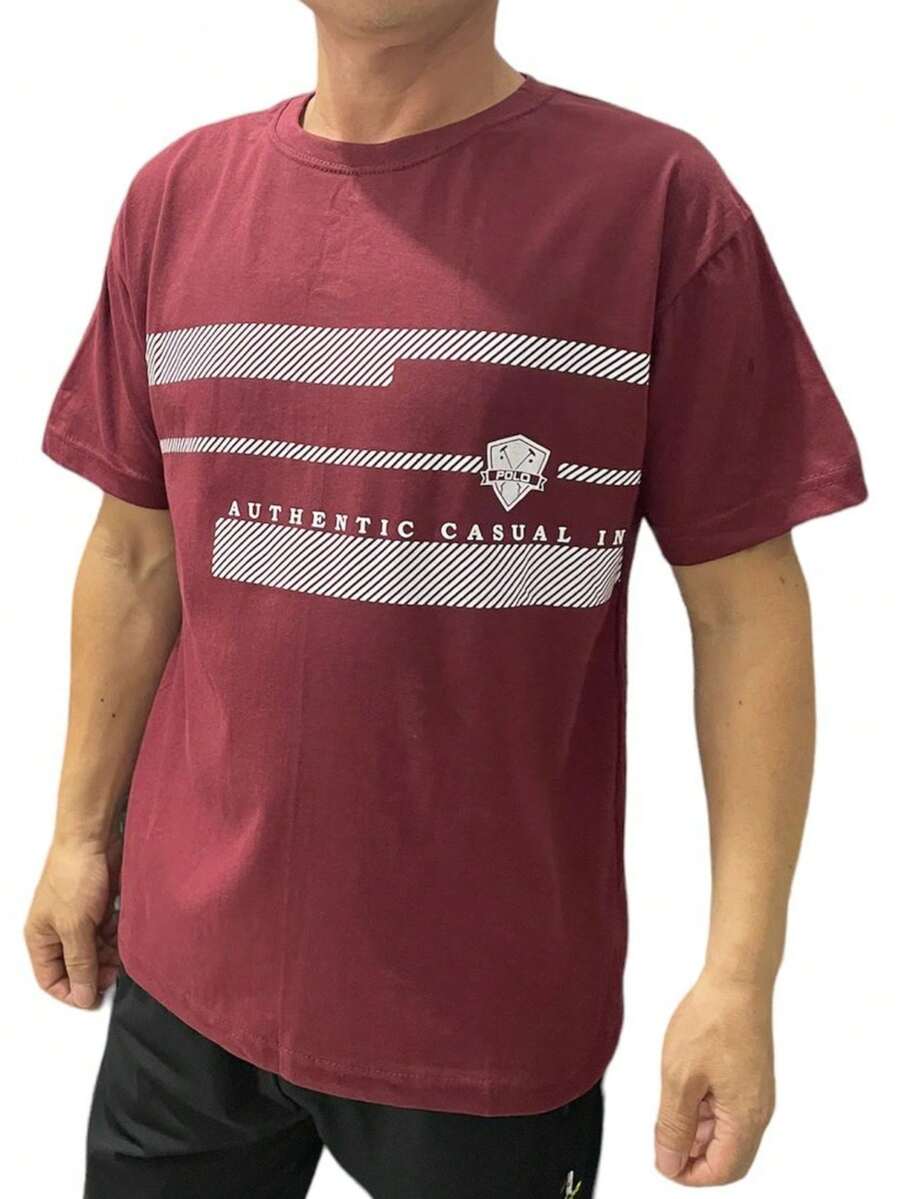 Men T-Shirts - Màu Đỏ Sâu - Xem 1