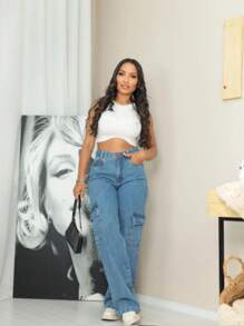 Women Jeans - Rửa trung bình - Xem 4