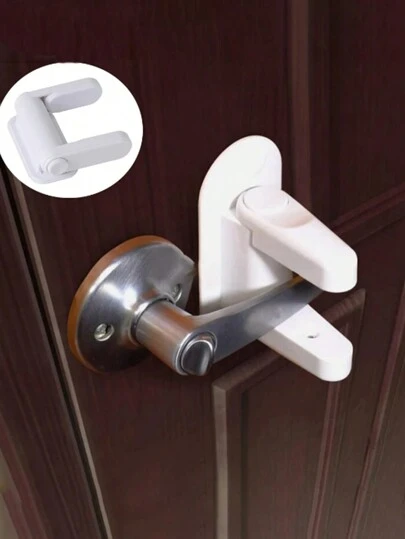 1pc Childproof Door Lever Lock, Abs Material, Prevents Toddler From Opening Door, Home Protection