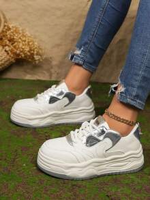 Women Wedge Sneakers - Silver - View 2