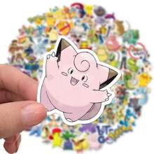 100pcs Pocket Monster Stickers, Waterproof Cartoon Anime Decals For Phones, Laptop, Cups, Diary, Car, Collection And Gift Back To School