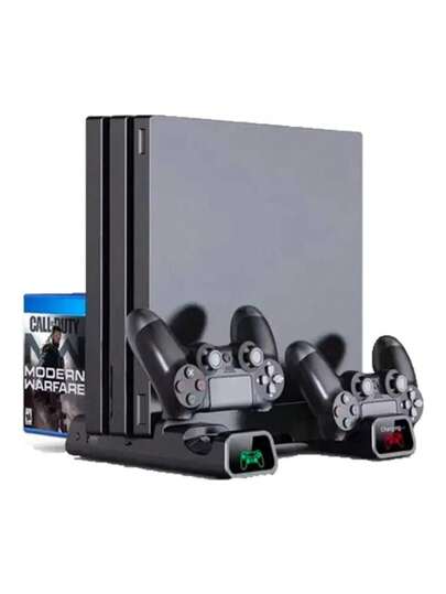 Base Suporte Vertical Carregador Duplo Cooler 3 Em 1 Ps4 Playstation Slim Pro Led