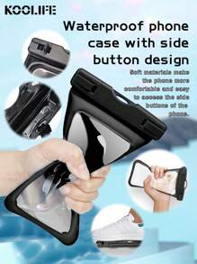 Custodia impermeabile per telefono con schermo touch sensitivo, tracolla e design ad airbag, adatta per vari telefoni, ideale per nuoto, deriva, surf, nero per vacanze estive, immersioni, nuoto, custodia per telefono da spiaggia