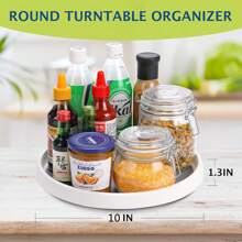Rotating Anti-Slip Cupboards, Refrigerator Spice Individual For Bathroom, Organizer Rotating Kitchen Pantry, Table,