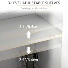 HOMCOM Sideboard Buffet Cabinet With Chevron Doors, Pine Wood Legs, Brown - 棕色 - 查看 2