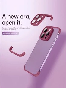 無邊框手機殼內建玻璃鏡片保護防震角墊,相容於蘋果15/14/13/12系列 - 紫色 - 查看 9