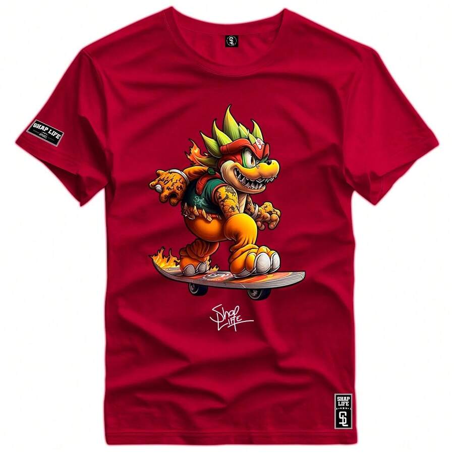 Men T-Shirts - 紫紅色 - 查看 1