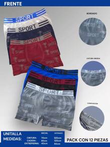 12 PIECES MEN'S BOXER MICROFIBER - Red - View 2