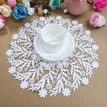 European Style Lace Round Coasters Bowl Mats Heat-Resistant Placemats Cloth Table Mats For Plate, Lamp, Flower Vase