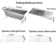 Foldable Stainless Steel Bbq Grill Set For Outdoor Camping And Home Gathering - Silver - View 7