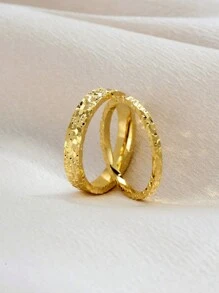 1Pc Sparkling Unique Cutting Design 925 Silver Couple Rings Plating 18K Gold Women Rings For Wedding And Daily Wear